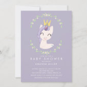 Princess Unicorn Baby shower Invitation Kaart (Voorkant)