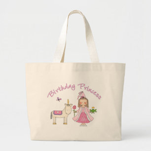 Princess Unicorn Birthday Girl Grote Tote Bag