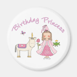 Princess Unicorn Birthday Girl Magneet