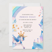 Princess Unicorn Castle 00th Birthday Party Kaart (Voorkant)