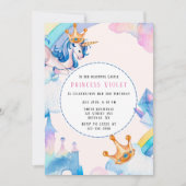 Princess Unicorn Castle 00th Birthday Party Kaart (Voorkant)