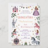 Princess Unicorn Castle 1st Birthday Kaart (Voorkant)