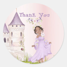 Princess Unicorn Dark Hair Paars Cute Ronde Sticker