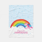 Princess Unicorn en Rainbow Fleece Deken (Voorkant)