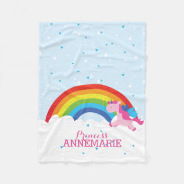 Princess Unicorn en Rainbow Fleece Deken
