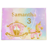 Princess Unicorn Gift Bag, Samantha 3rd Birthday  Groot Cadeauzakje (Voorkant)