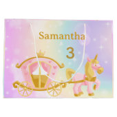 Princess Unicorn Gift Bag, Samantha 3rd Birthday  Groot Cadeauzakje (Achterkant)
