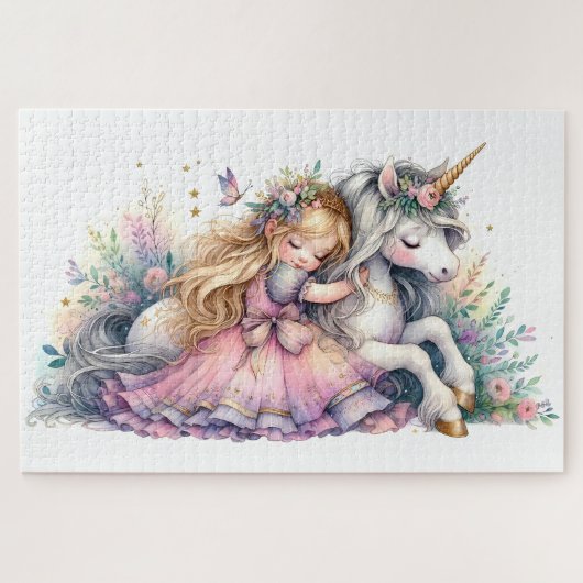 Princess Unicorn Pastel Fairytale Fantasy Legpuzzel (Horizontaal)