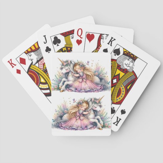 Princess Unicorn Pastel Fairytale Fantasy Pokerkaarten (Achterkant)