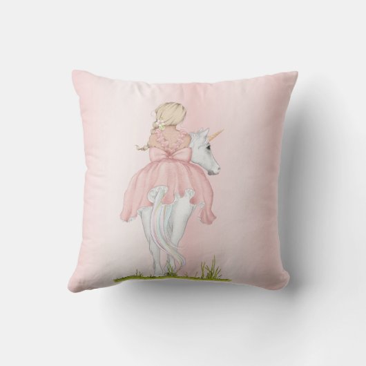 Princess Unicorn Pink Blue Castle Sierkussen (Achterkant)