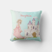 Princess Unicorn Pink Blue Castle Sierkussen (Voorkant)