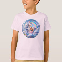 Princess Unicorn Shirt: regenboog en pastelwolken