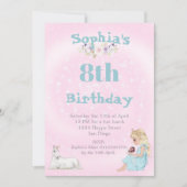 Princess Unicorn Stars Pink Cute Age Birthday Kaart (Voorkant)