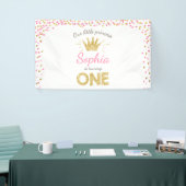 Princess verjaardagsbanner Royal Pink en Gold Girl Spandoek (Beurs)