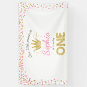 Princess verjaardagsbanner Royal Pink en Gold Girl Spandoek (Verticaal)
