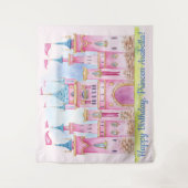 Princess Verjaardagsfeest Achtergrond Banner Wandkleed (Voorkant)
