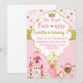 Princess, vijf-nens, koninklijk, meisje verjaardag kaart (Voorkant / Achterkant)