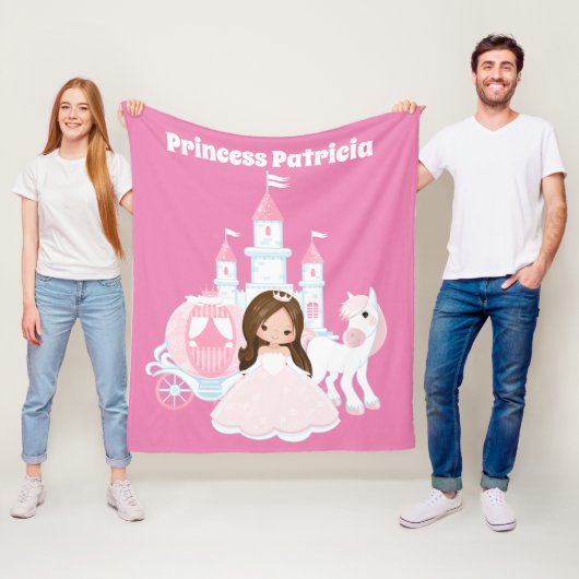 Princess voegt er de naam meiden toe, decor fleece deken (In situ)