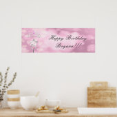 Princess Wand & Crown Custom Birthday Party Banner Poster (Keuken)