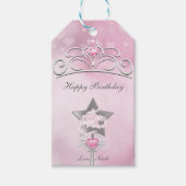 Princess Wand & Crown Silver Roze Feestgeschenk La Cadeaulabel (Voorkant)