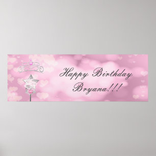 Princess Wand & Kroon Aangepaste Verjaardagsfeest Poster