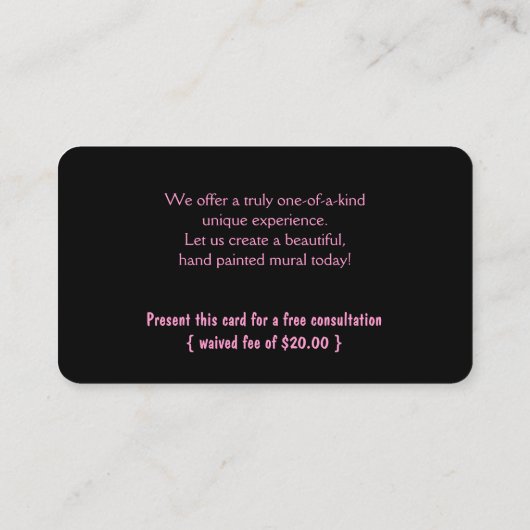 Princess Wand Pink Dot Visitekaartje (Achterkant)