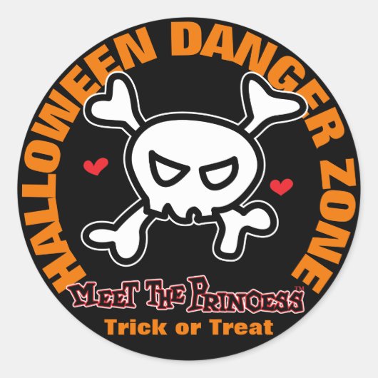 Princess Warning Ronde Sticker (Voorkant)