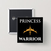 Princess Warrior Black Button (Voorkant /achterkant)