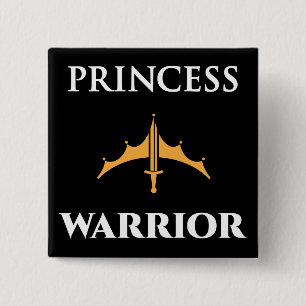 Princess Warrior Black Button