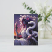 Princess Warrior en haar huisdier slang Briefkaart (Staand voorkant)