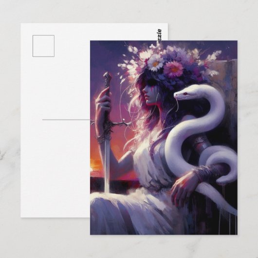 Princess Warrior en haar huisdier slang Briefkaart (Voorkant / Achterkant)