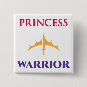 Princess Warrior Pin Vierkante Button 5,1 Cm
