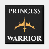 Princess Warrior Zwarte Magneet (Voorkant)
