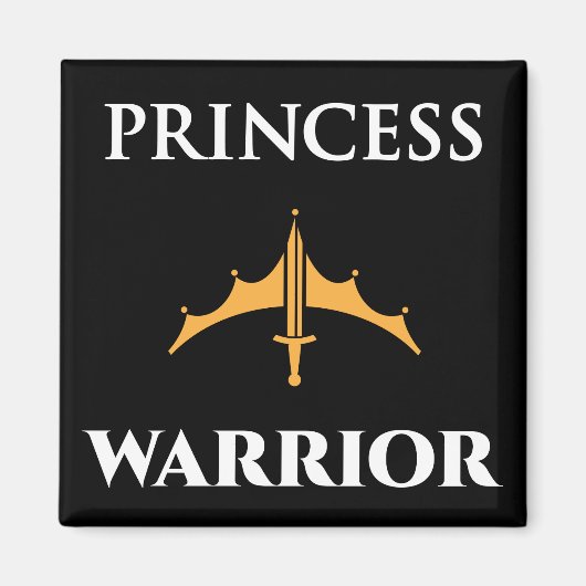Princess Warrior Zwarte Magneet (Voorkant)