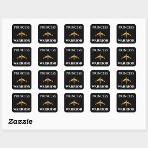 Princess Warrior Zwarte Stickers