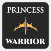 Princess Warrior Zwarte Stickers (Voorkant)