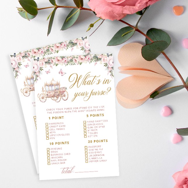 Princess Wat zit er in je tas Baby shower spel (Creator heeft geüpload)