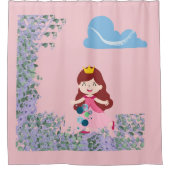 Princess Water Bubbles Douchedoek - Roze Douchegordijn (Voorkant)