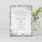 Princess White Damask Storybook Elegant Wedding Kaart (Staand voorkant)