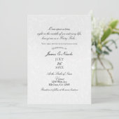 Princess White Damask Storybook Elegant Wedding Kaart (Staand voorkant)