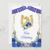 Princess White Navy Rozen Mis Quince Invitation Kaart (Achterkant)