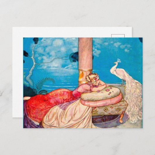 Princess & White Peacock Creëer Magic Briefkaart (Voorkant / Achterkant)