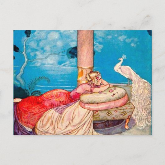 Princess & White Peacock Creëer Magic Briefkaart (Voorkant)