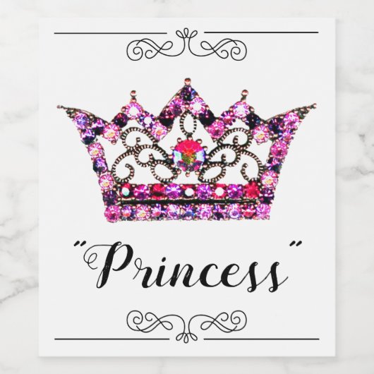 "Princess" Wijn Etiket (Enkel label)