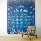 Princess Winter Sweet 16 photobooth Backdrop Wandkleed (In situ)