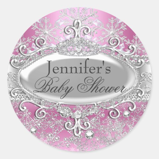 Princess Winter Wonderland Baby shower Sticker (Voorkant)