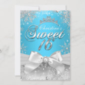 Princess Winter Wonderland Blue Sweet 16 Invite Kaart (Voorkant)