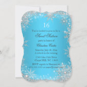 Princess Winter Wonderland Blue Sweet 16 Kaart (Achterkant)