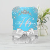 Princess Winter Wonderland Blue Sweet 16 Kaart (Staand voorkant)