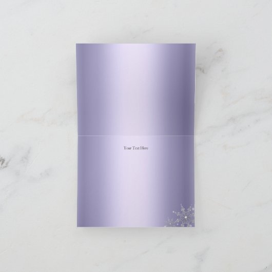 Princess Winter Wonderland Paarse bedankkaart (Binnen)